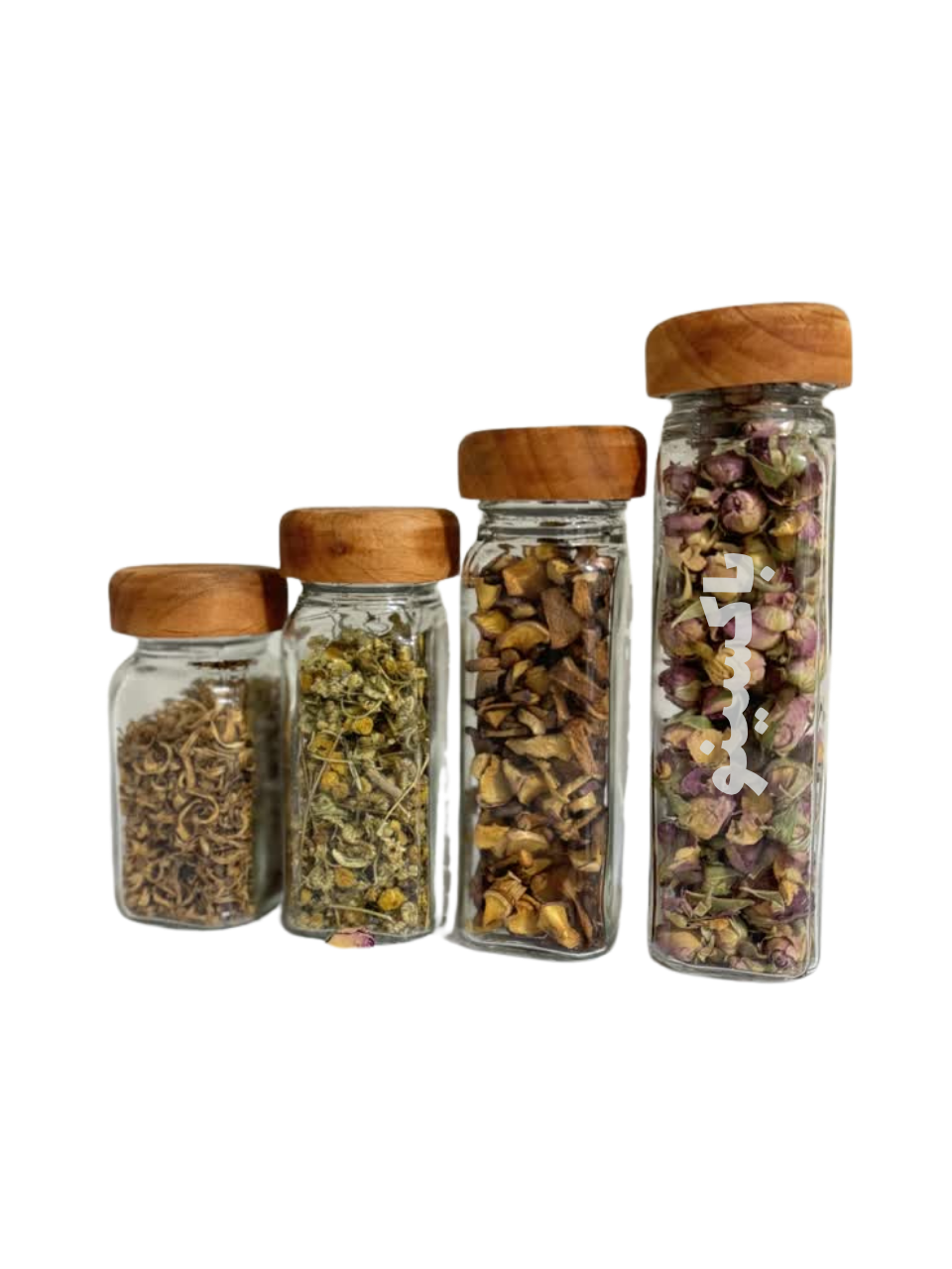 شیشه ادویه مک کارتی درب چوبی (اقتصادی)